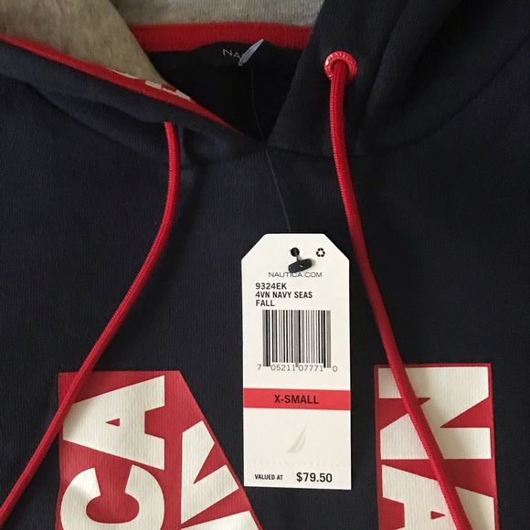Nautica Logo Hoodie sweatshirt Boy XS - Picture 2 of 5